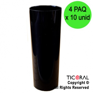 VASO TRAGO LARGO PP KV NEGRO 280CC (4 pack x 10 unid)